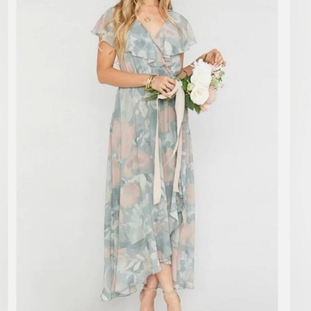 Show Me Your Mumu XS Jess Ruffle Midi Floral Feminine Dress Wedding Bridesmaid